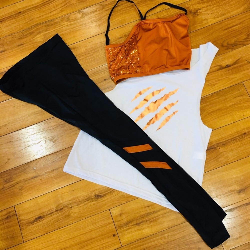 Dance Costume Gold white black Teen style